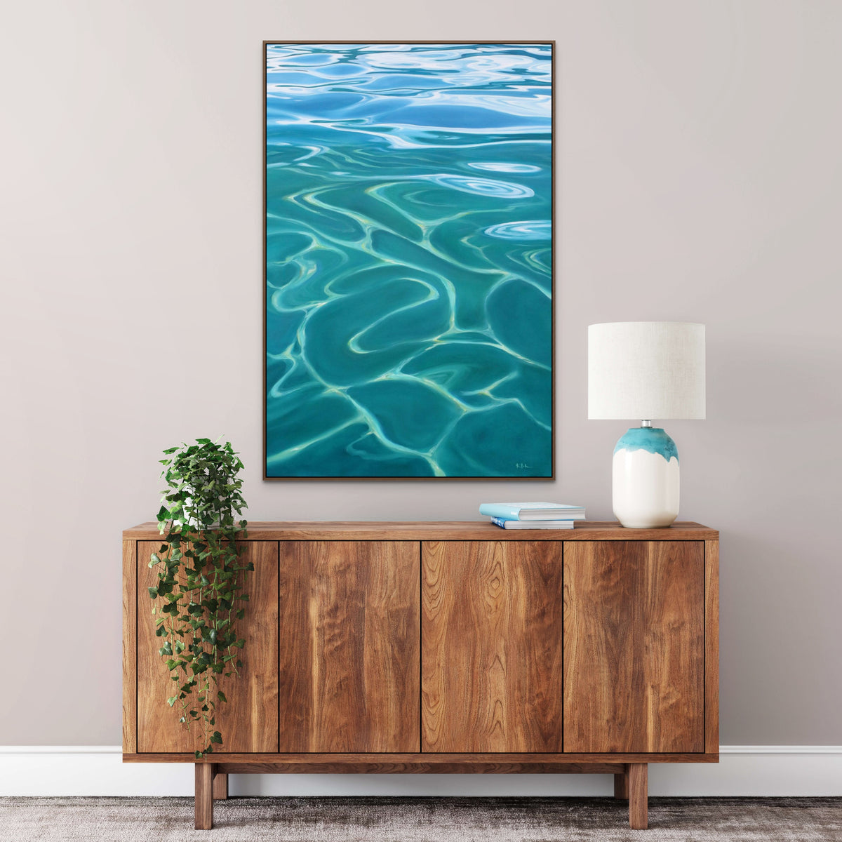 Large Clearwater Surface Turquoise and Teal Ocean Water | 60x40