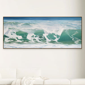 Believe | Large Panoramic Ocean Wave Canvas Art Print | 40x16, 60x24
