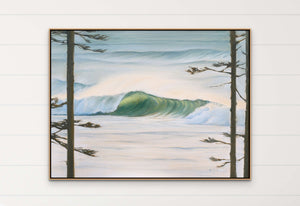Pacific Overlook | Pacific Northwest Trees & Wave Prints | 24x18, 20x16