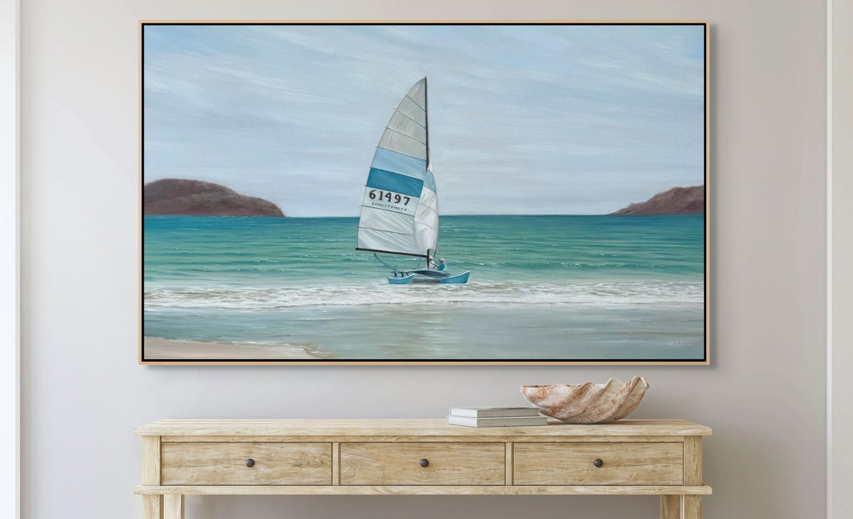 Zihuatanejo Mexico Art Painting Prints Canvas Hobie Cat Sailboat