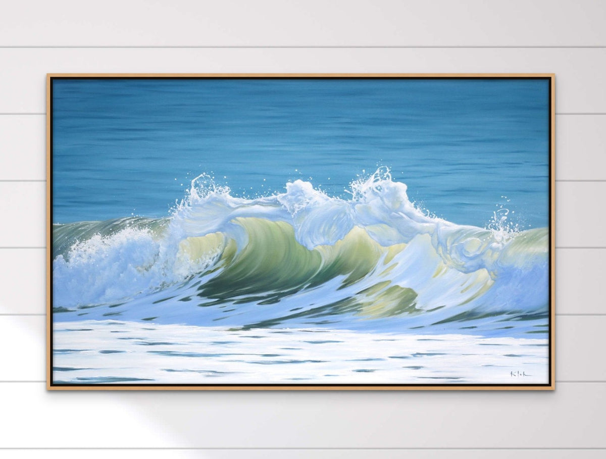 Blue Ocean Waves - Paint by Number Kit DIY Oil Painting on Wood Stretched  Canvas 16x20