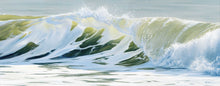 Power Within | Large Green Coastal Wave Original Oil Painting | 60x24