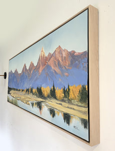 Teton Sunrise | Teton National Park Original Oil Painting | 60x24