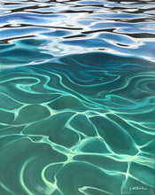 Clear water artwork, Abstract reflective surface and dancing light patterns on sand, Tahiti French Polynesia Art