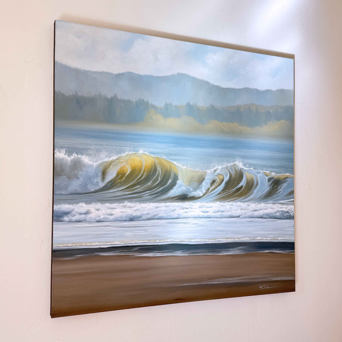 PNW Glowing Coastal Wave Art - Damon Point, WA