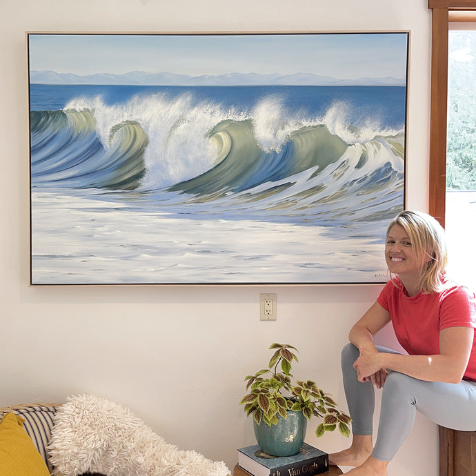 Coastal Original Art - Glowing Wave Paintings