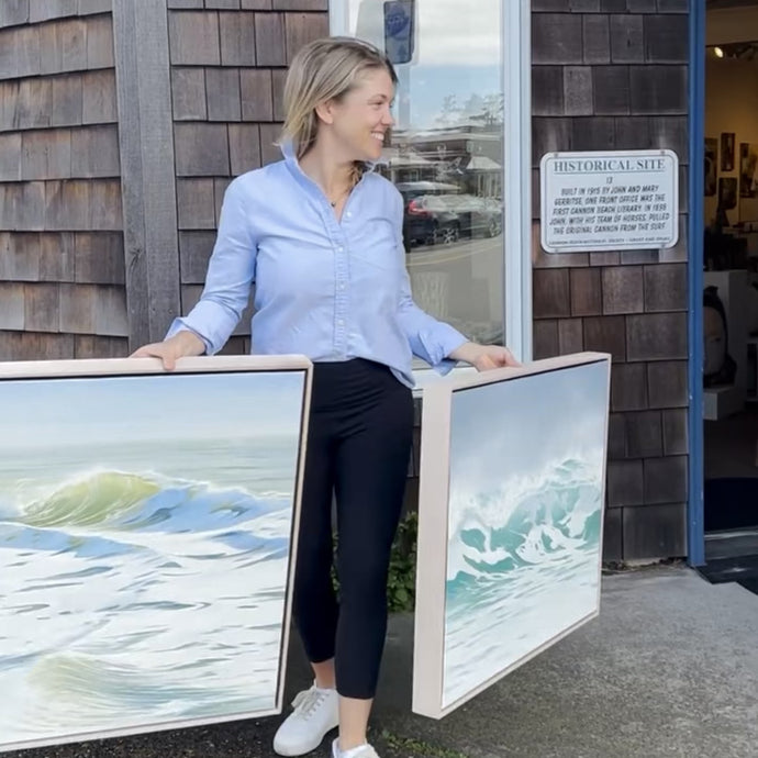 Ocean Wave Paintings in Cannon Beach Oregon - White Bird Gallery