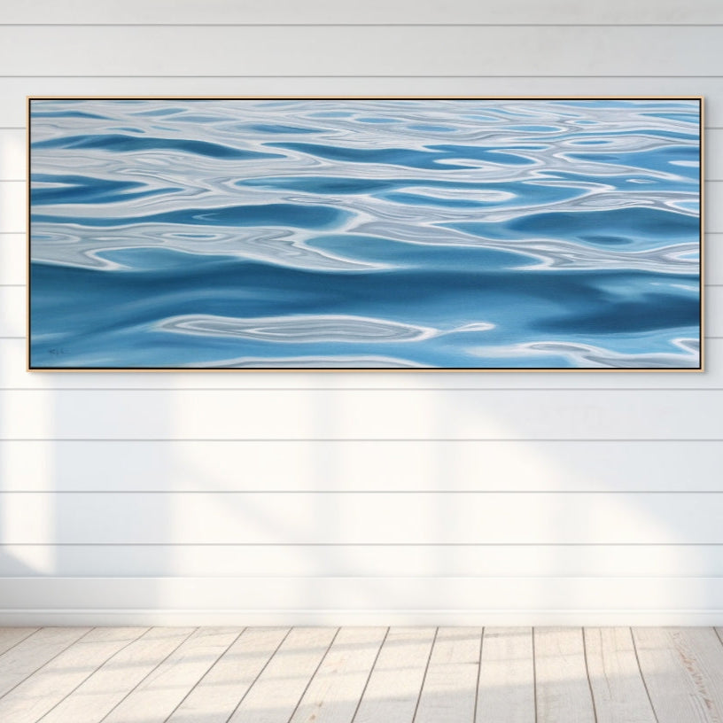 Liquid Peace | Calming Blue Water Surface Art Prints | 20x8, 30x12