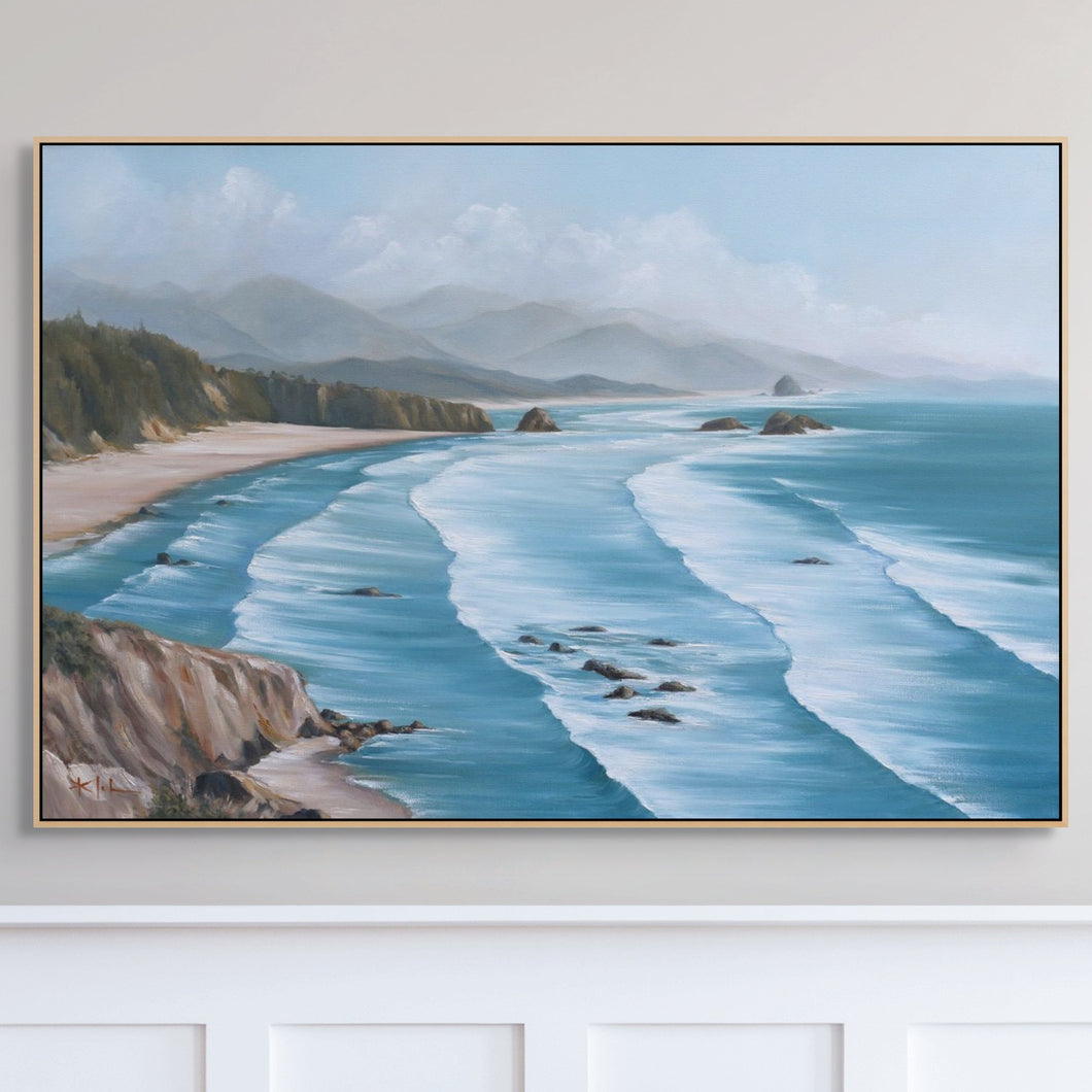 Cannon Beach Vista | Oregon Coast Painting Art Prints - 18x12