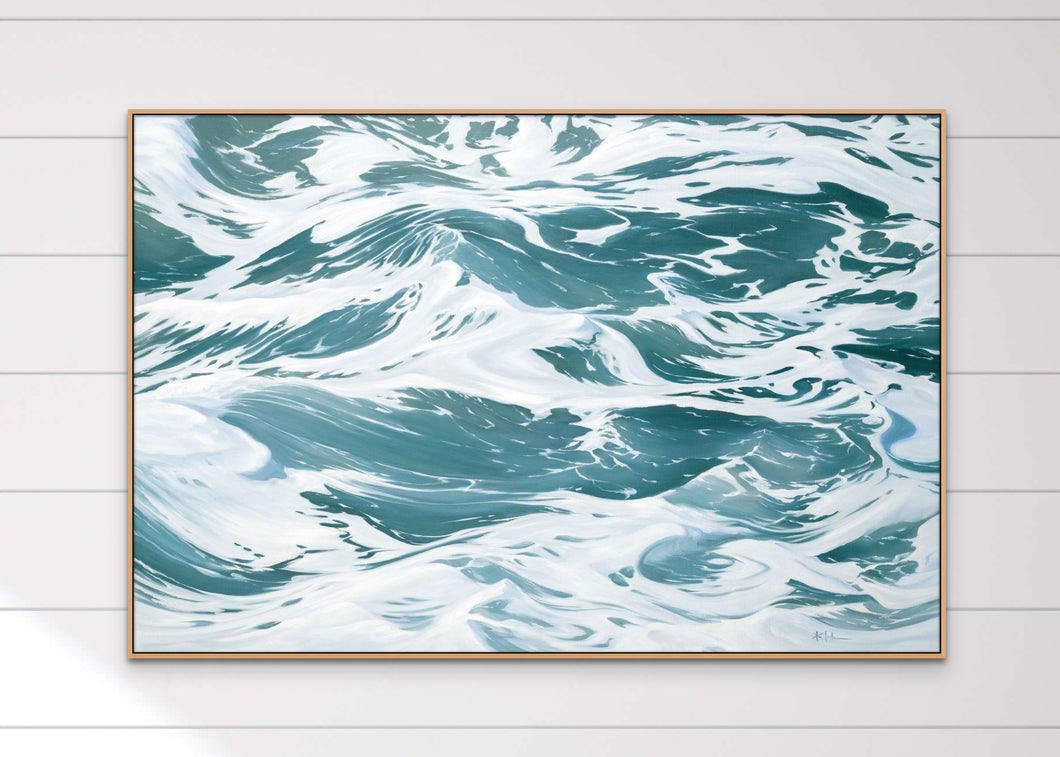 Aqua Symphony | Original Oil Painting Ocean Foam | 36