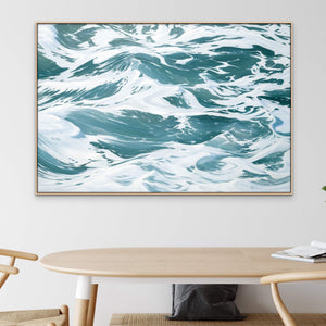 Aqua Symphony | Original Oil Painting Ocean Foam | 36"x24"