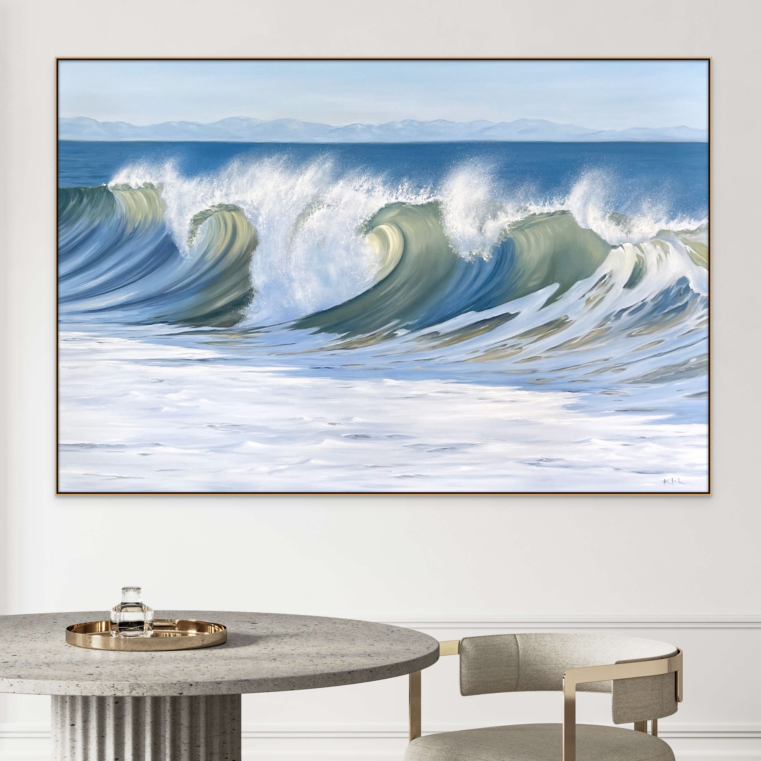 Large Horizontal Fine Art Oil Painting Gallery Ocean Waves