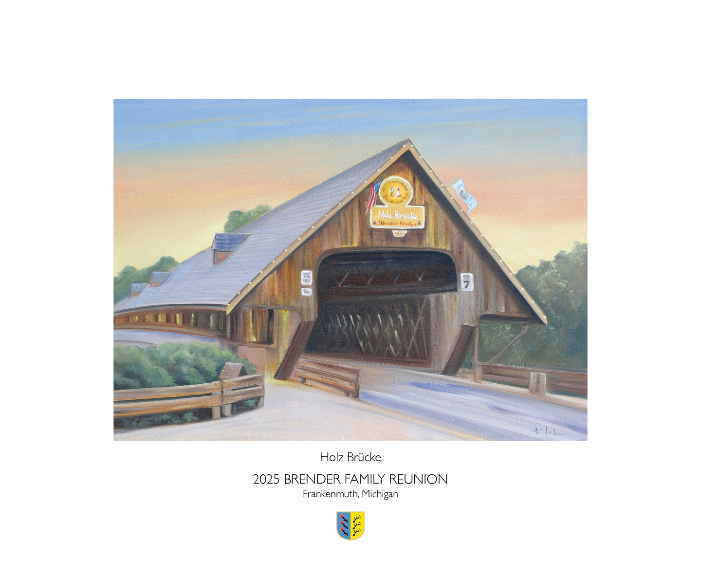 Holz Brucke Art Painting Print, 8x10