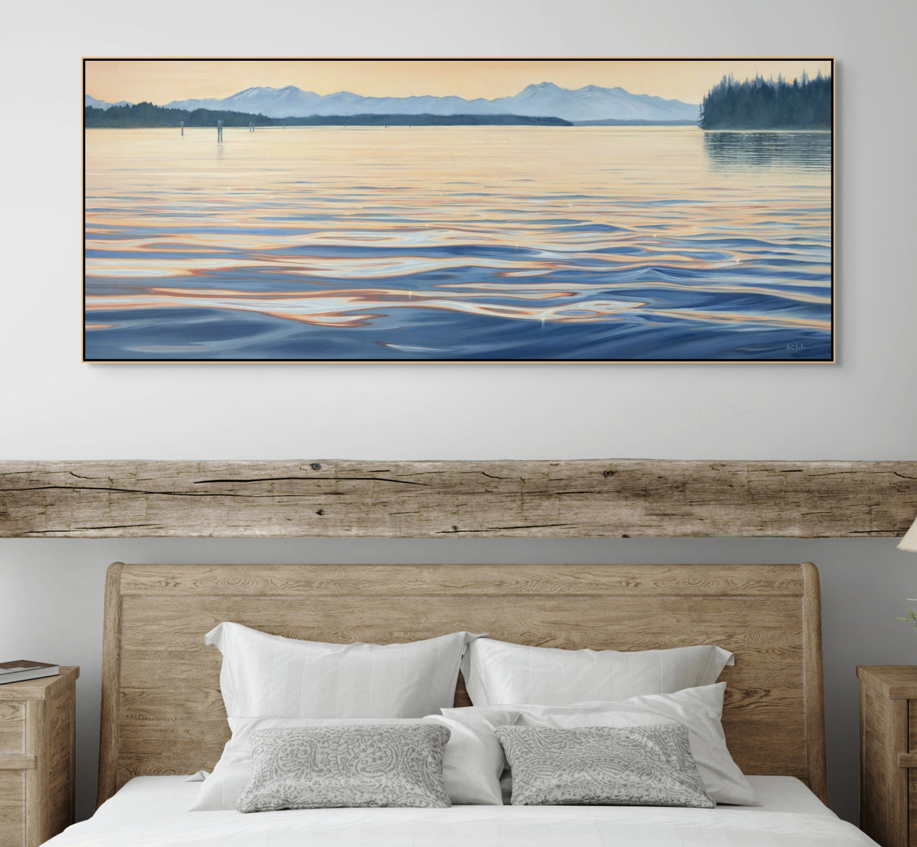 Budd Inlet | Original Oil Painting Olympia Sunset Art | 60x24 – Julie ...