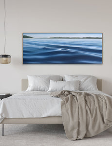 Calm Art Prints | Panoramic Puget Sound Blue Water | 40x16, 60x24