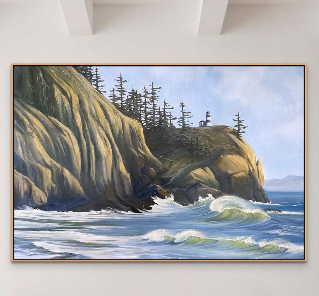 Cape Disappointment Lighthouse | Original Oil Painting | 36x24