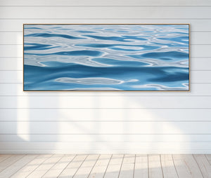 Liquid Peace | Abstract Original Oil Painting of Water Surface | 60" x 24" Framed