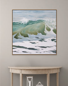 Lucid Ocean Wave Oil Painting Prints Washington Coast Glowing Light Art | 18x18, 30x30