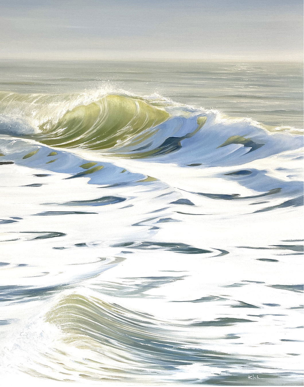Afternoon | Glowing Ocean West Coast Wave Painting Prints