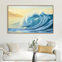 Radiance | Original Oil Painting Surf Blue Ocean Wave at Sunset | 48"x30"