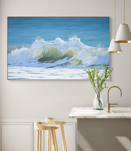 Glowing Ocean Artwork Green & Blue Portals | Canvas & Paper Prints | 20x12, 30x18, 40x25, 48x30