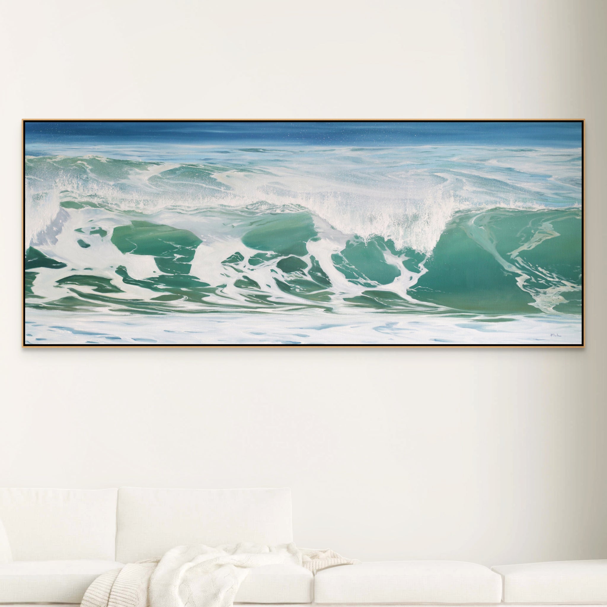 Ocean Waves Painting on Canvas 11x14 In Large Ocean Wall Art 