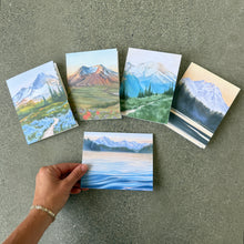 PNW Mountain Art Greeting Cards Set of 5 - Blank Inside with Envelopes