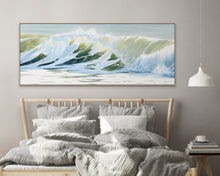 Green Wave Crashing Canvas Art Print Panoramic | Power Within | 40x16, 60x24