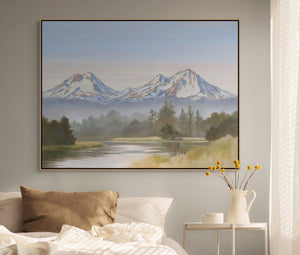 Three Sisters Oregon Painting Art Prints Wall Canvas 11x14, 16x20, 24x30, 30x40