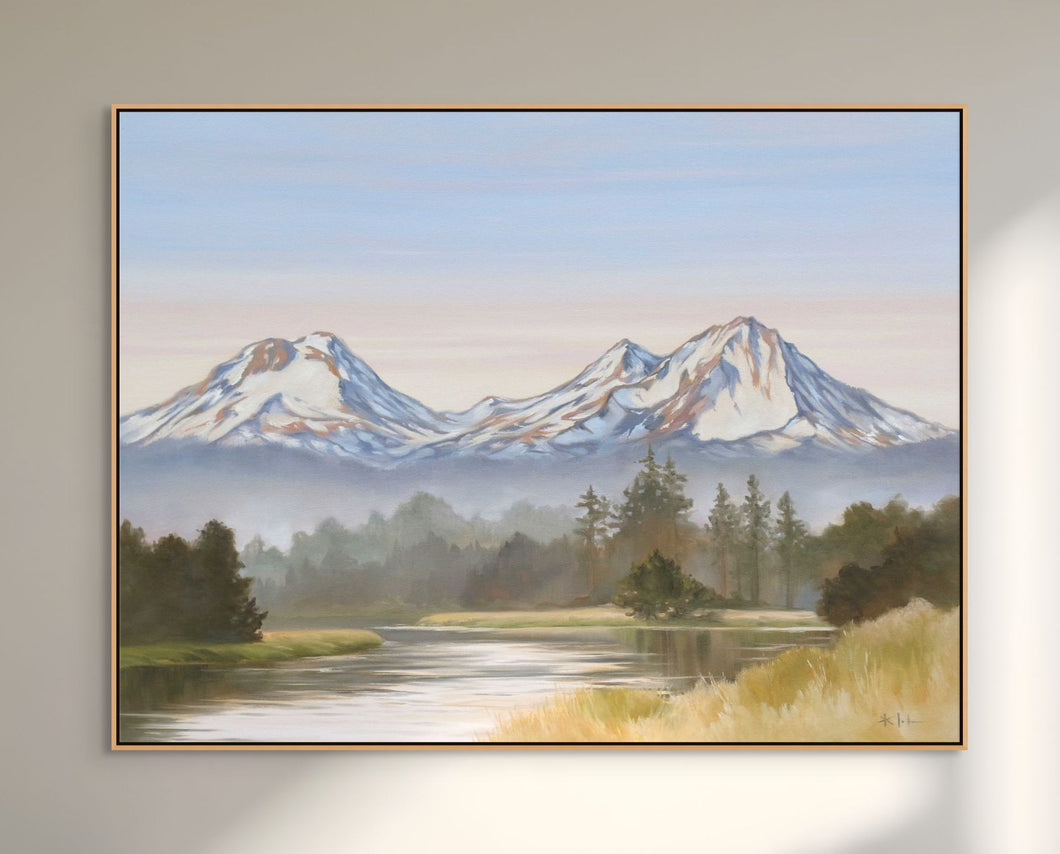 Three Sisters Oregon Painting Art Prints Wall Canvas 11x14, 16x20, 24x30, 30x40