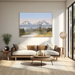 Three Sisters Oregon Painting Art Prints Wall Canvas 11x14, 16x20, 24x30, 30x40