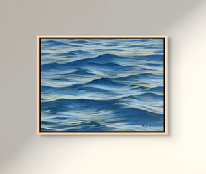 Safe & Sound Original Oil Painting of Water Surface - 12" x 9" Oil on Canvas Framed