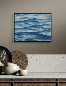 Safe & Sound Original Oil Painting of Water Surface - 12" x 9" Oil on Canvas Framed