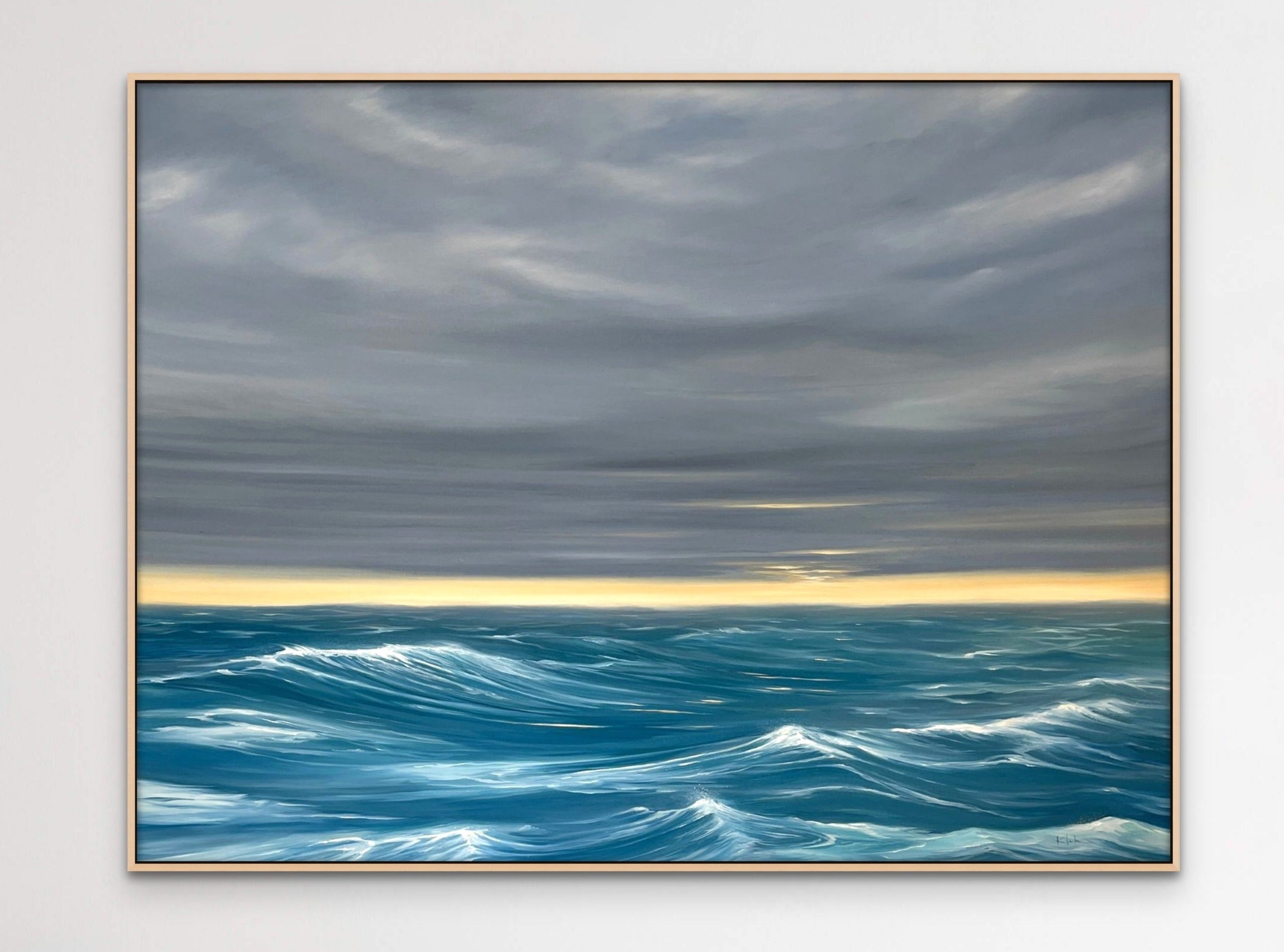 Large Fine Art Oil Painting Ocean Waves Coastal | 30x24