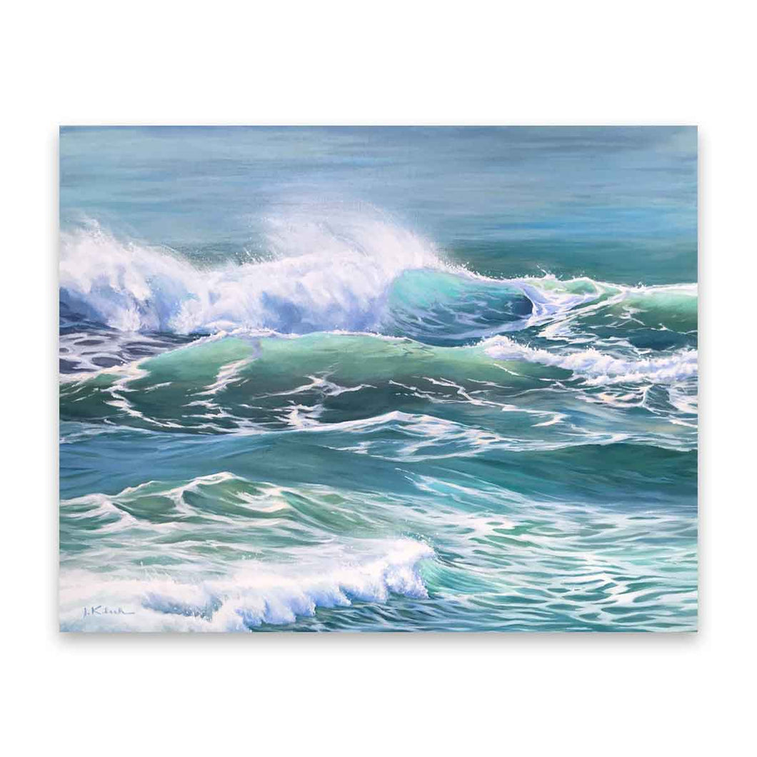 Alive | Luminous Ocean Wave Canvas Art Seascape | 20x16, 24x18