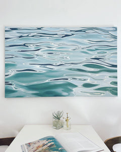 Lake Cushman | Abstract Teal Aqua Water Canvas Prints | 30x18, 48x30