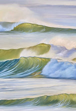Ocean waves green emerald oil on canvas painting