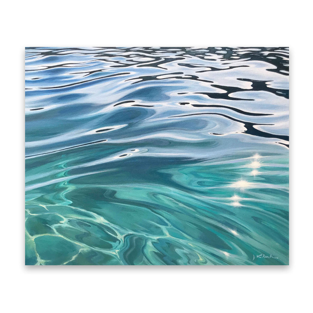 Fluid | Abstract Teal Water Art Prints Clear Ocean Water | 20x16, 30x25