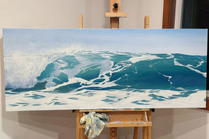 Ocean Wave Blue Canvas Prints