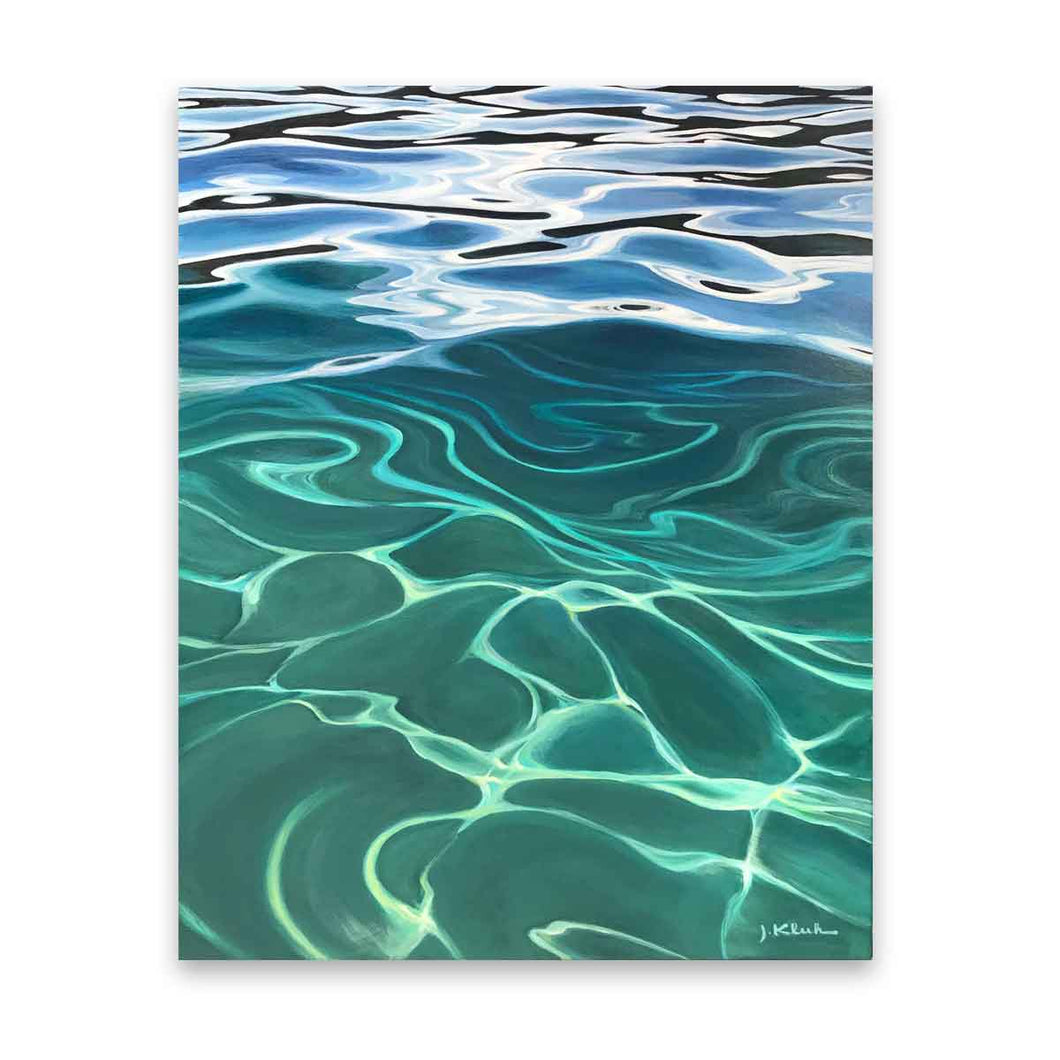 Mirrors | Above Below Clear Blue Water Light Canvas Art Prints | 16x24