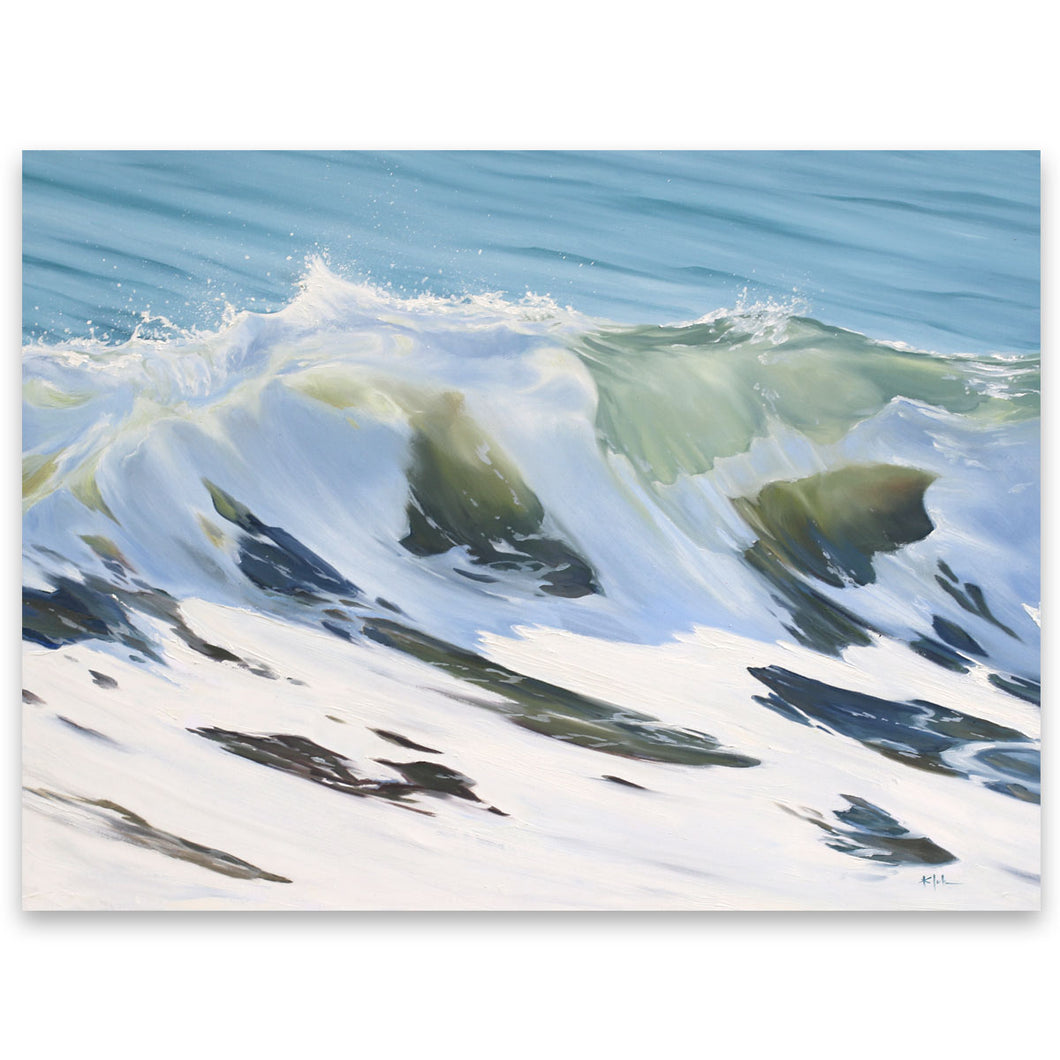Glowing Ocean Wave Fine Art Oil Painting Julie Kluh