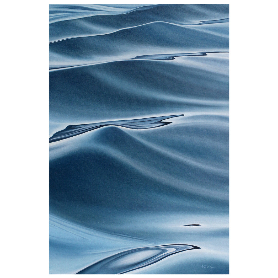 Summer Waves | Calm Blue Water Oil Painting Prints | 48x32, 24x36, 18x27