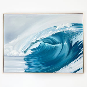 Original Oil Canvas Fine Art Ocean Wave Painting Teahupoo Tahiti Surf
