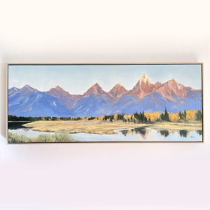 Teton Sunrise | Teton National Park Original Oil Painting | 60x24