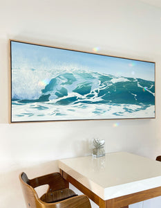 Aqua Wave Ocean Art Canvas Print